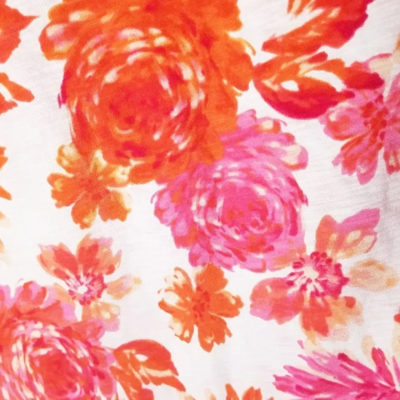 Jones New York Sport Petite‎ X-Large Short Sleeve Floral Cotton Top - Picture 7 of 8